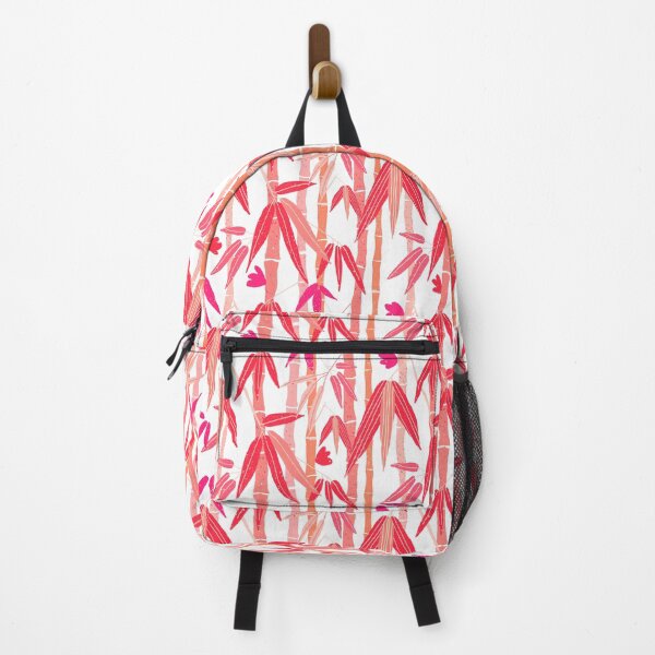 Item preview, Bamboo forest red orange pink pattern on white background designed and sold by shushunya13.