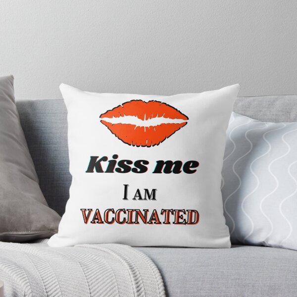 Item preview, Kiss me, I am vaccinated - black and orange-ish text designed and sold by AnnaBBS.