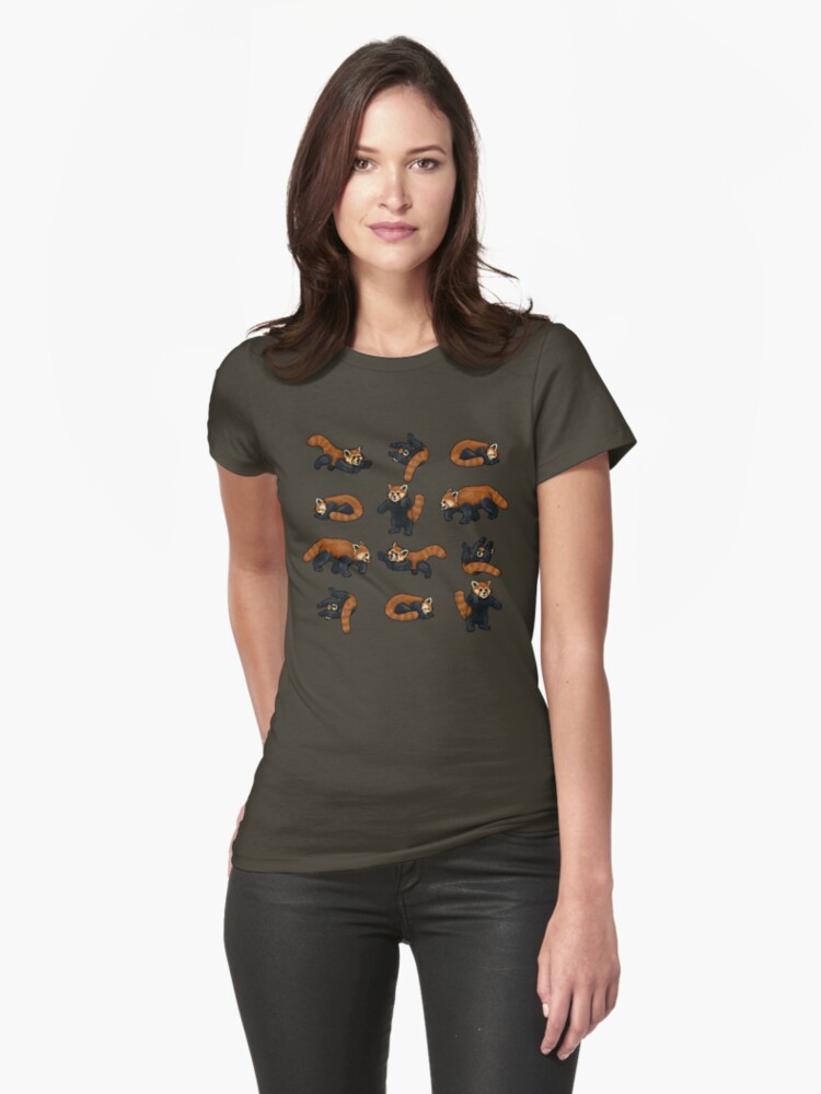 Thumbnail 1 of 3, Fitted T-Shirt, Red Pandas designed and sold by TheRandomFactor.