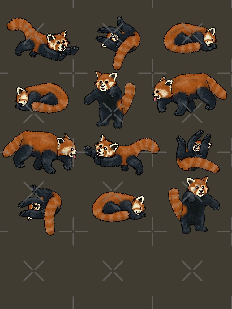 Thumbnail 3 of 3, Fitted T-Shirt, Red Pandas designed and sold by TheRandomFactor.
