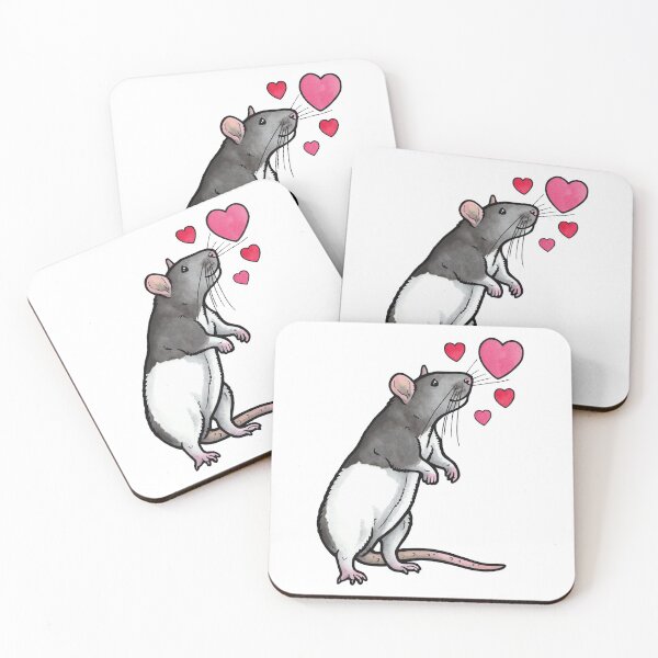 Item preview, Hooded rat love (topear) designed and sold by animalartbyjess.