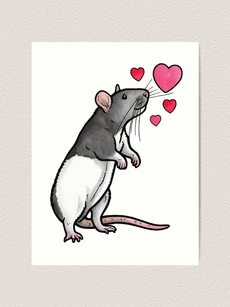 絵画 Love rat Banksy, `Love Rat` 2004, Rat Painting a Red Heart, Original