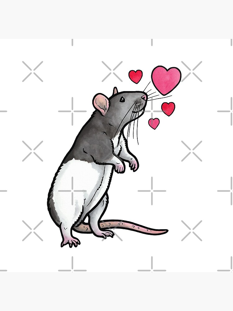 Hooded rat love (topear) by animalartbyjess