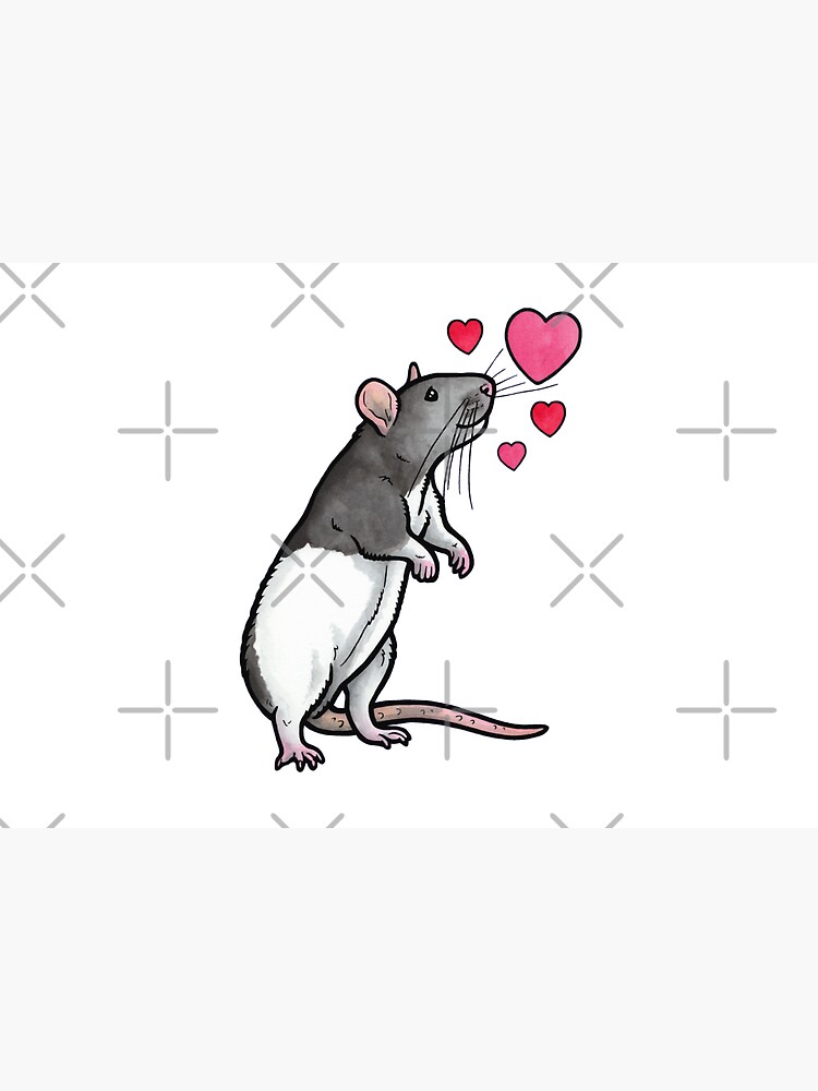 Hooded rat love (topear) by animalartbyjess
