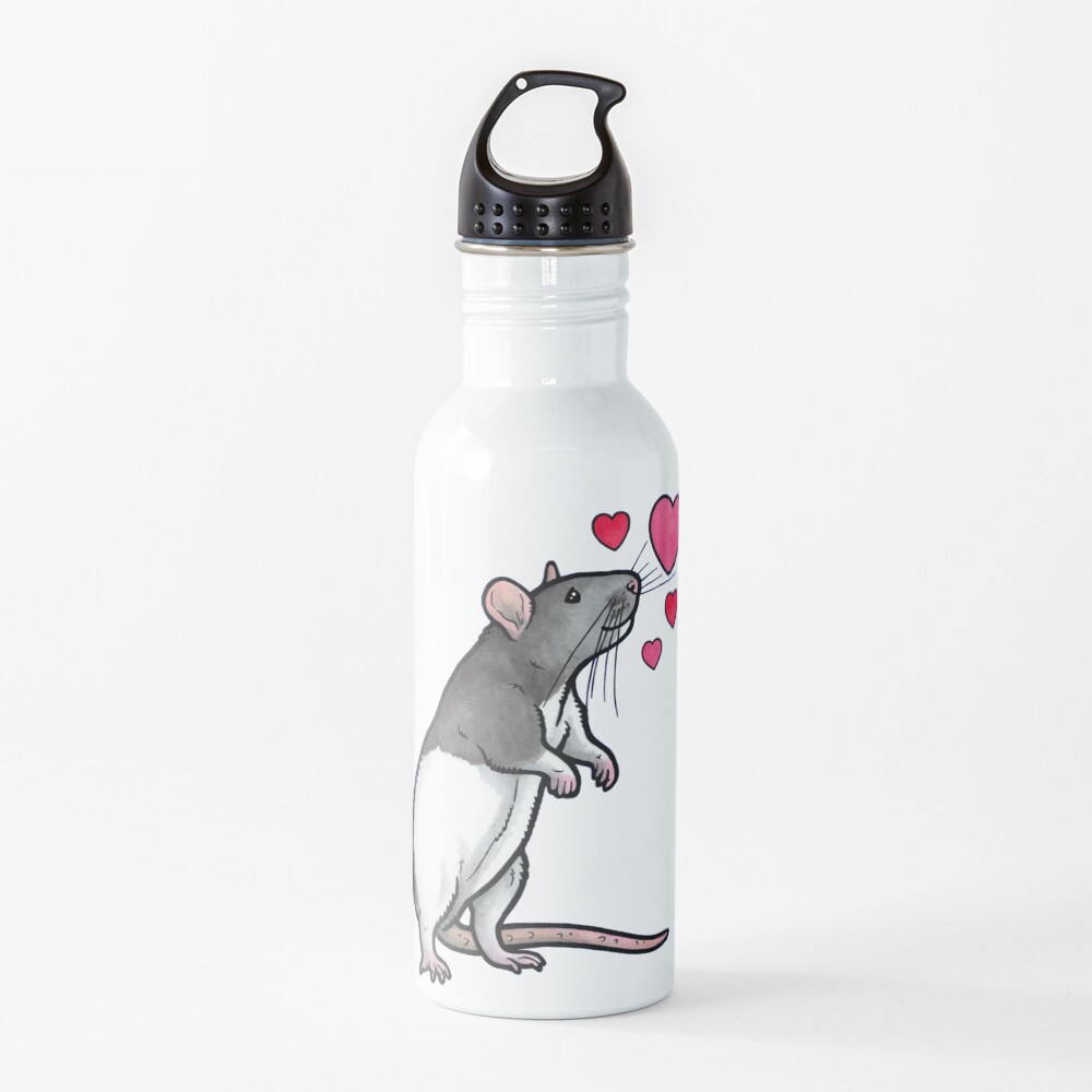 Hooded rat love (topear) Water Bottle
