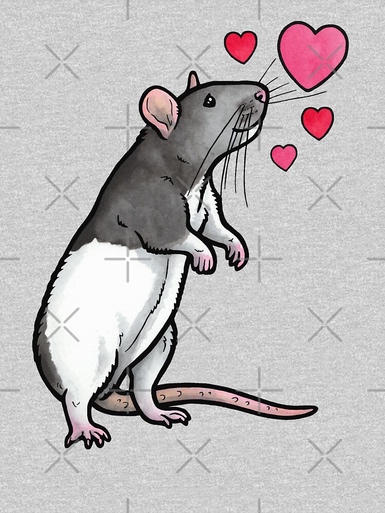 Hooded rat love (topear) by animalartbyjess