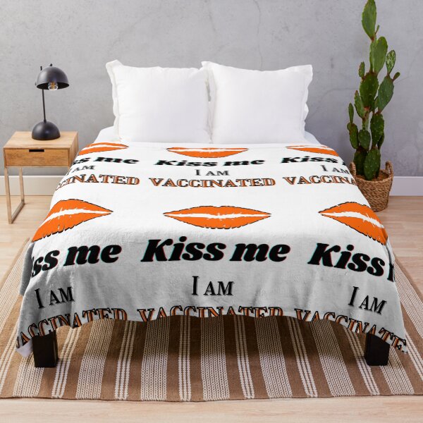 Item preview, Kiss me, I am vaccinated - black and orange text designed and sold by AnnaBBS.