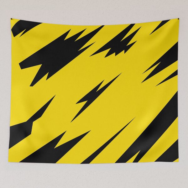 Item preview, Random lightning thunder backdrop seamless pattern on yellow designed and sold by mashmosh.