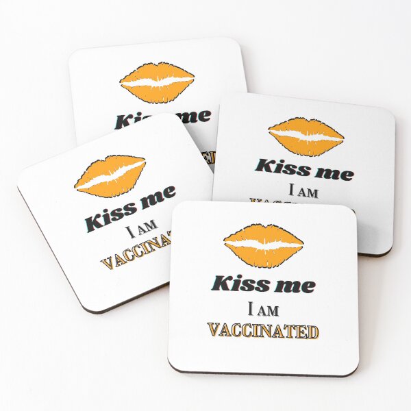 Item preview, Kiss me, I am vaccinated - black and light orange text designed and sold by AnnaBBS.