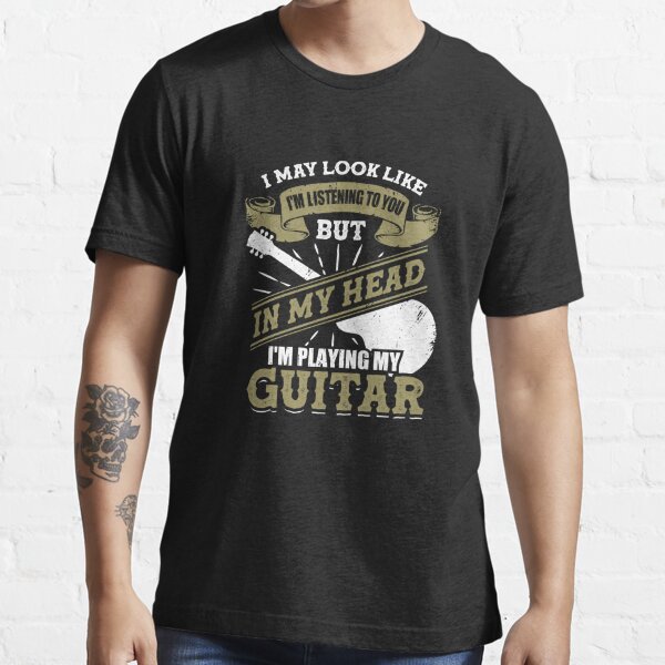 Taza personalizada con texto en inglés I Might Look Like I'm Listening To  You But In My Head I'm Playing My Guitar, regalos para amantes de la