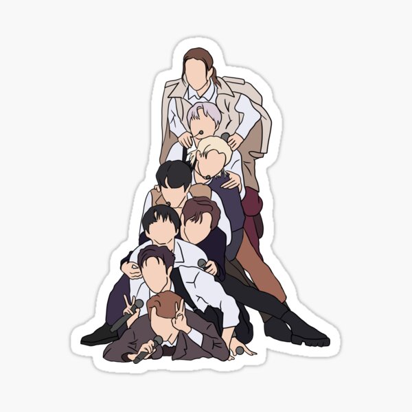 Artikel-Vorschau von Stray Kids-Mitglieder ot8 Aufkleber & Rucksack, designt und verkauft von Amy Hearts.