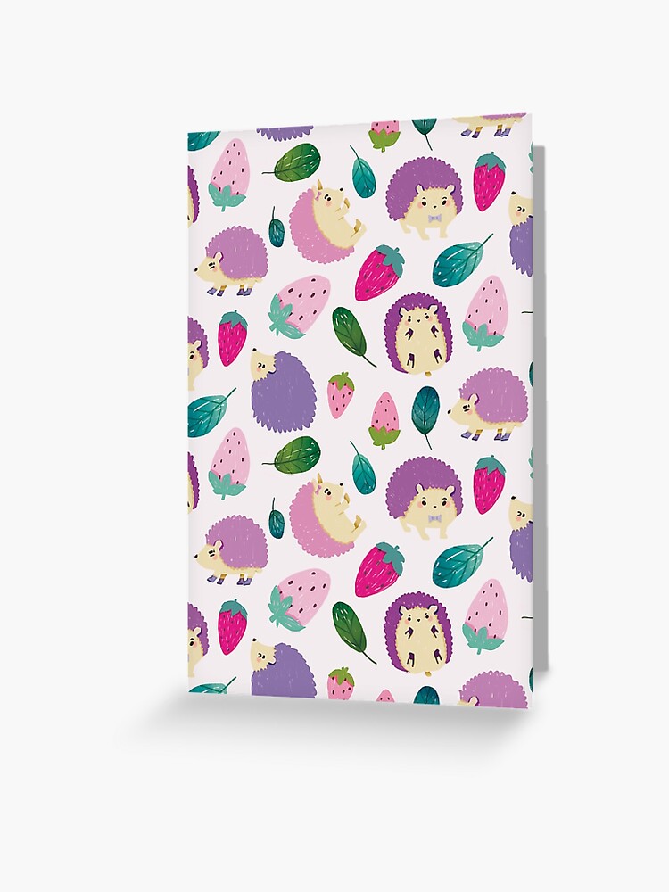 - Cute Purple and Pink Cartoon Animal Pattern" Greeting Card for Sale by | Redbubble