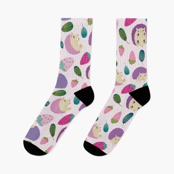 Item preview, Hedgehogs - Cute Purple and Pink Cartoon Animal Pattern designed and sold by TheRainbowRoom.