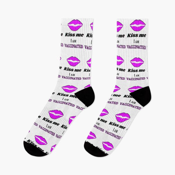 Item preview, Kiss me, I am vaccinated - black and light purple text designed and sold by AnnaBBS.