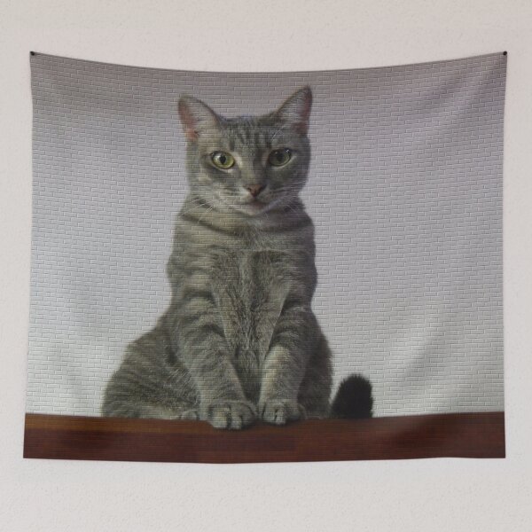 Item preview, Pseudomurals 00007 (Cat on a Ledge) designed and sold by CleanWIP.