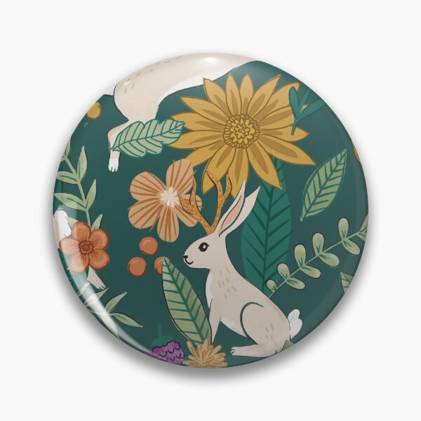 Item preview, Floral Jackalopes designed and sold by latheandquill.