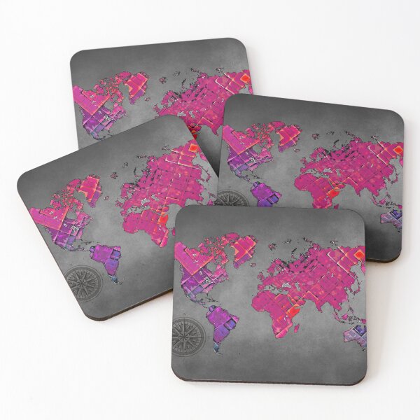 Item preview, world map art black and purple #map #worldmap designed and sold by JBJart.