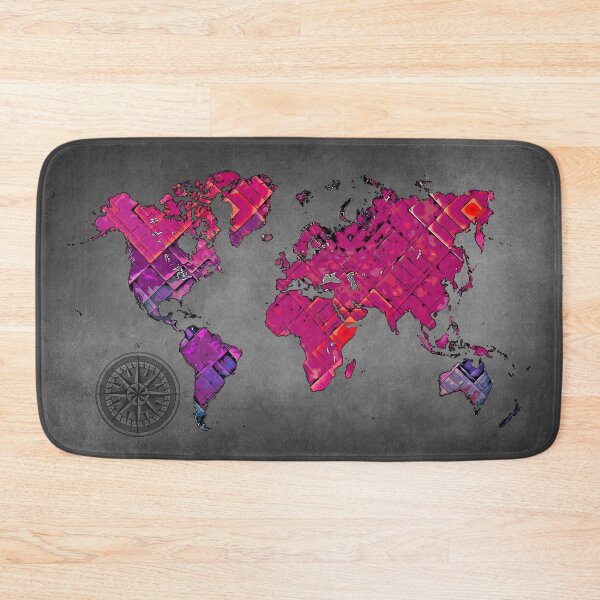 Item preview, world map art black and purple #map #worldmap designed and sold by JBJart.