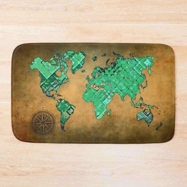 Item preview, world map art green brown #map #worldmap designed and sold by JBJart.