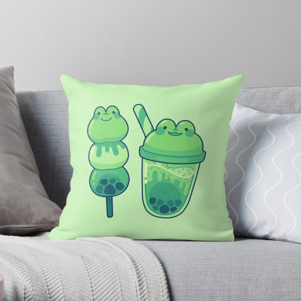Froggy snacks Throw Pillow