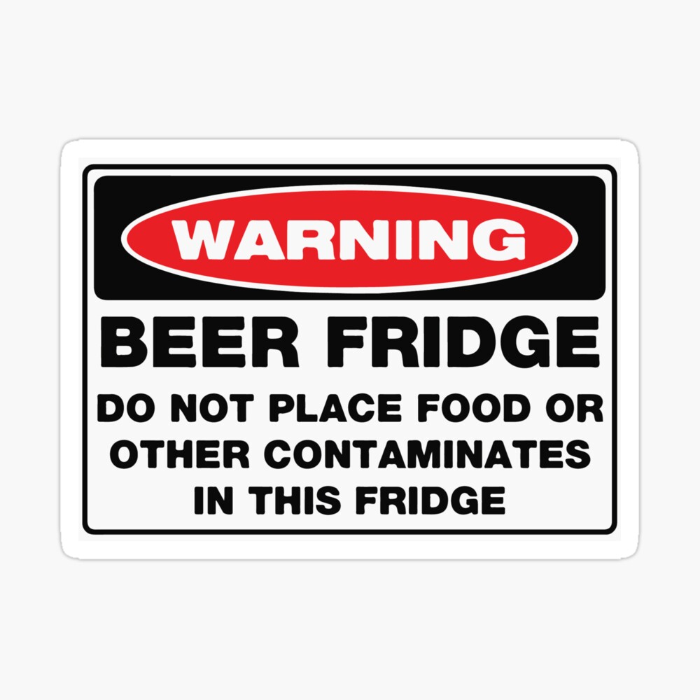 warning beer fridge