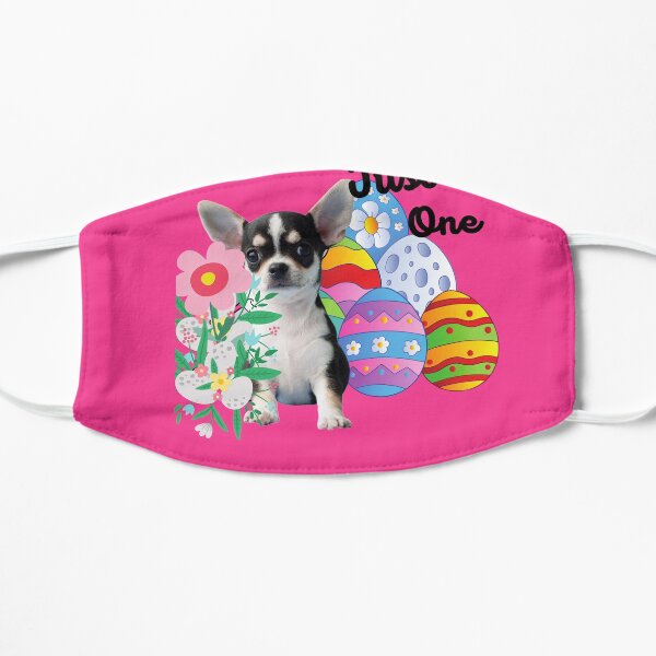 Just One Black/White Chi Pup & Easter Eggs Mask