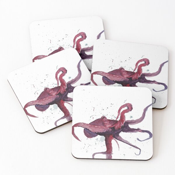 Item preview, Loose and splashy watercolour octopus designed and sold by rosiebeeston.