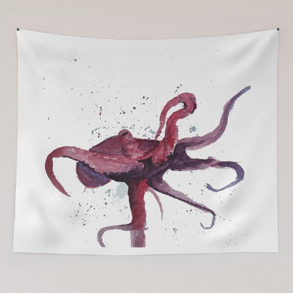 Item preview, Loose and splashy watercolour octopus designed and sold by rosiebeeston.