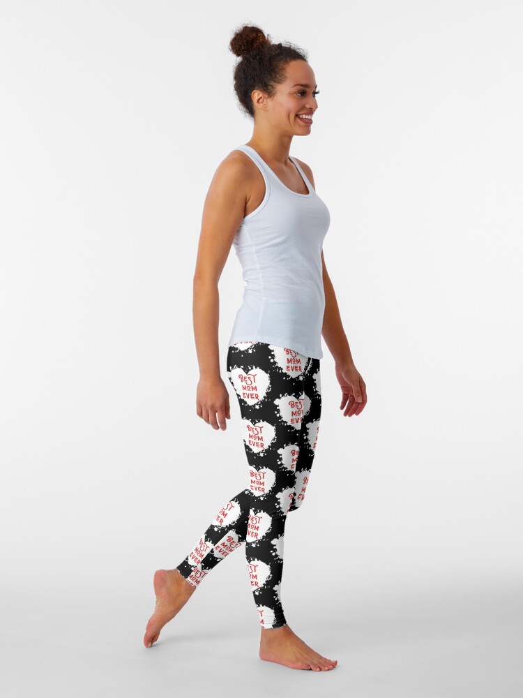 Discover Best Mom Ever Mommy Spring Flowers Mothers Mother's Day Flower Heart   Leggings