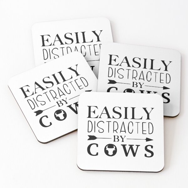 Item preview, Easily Distracted By Cows - Funny T-Shirt, Gift For Birthday designed and sold by Re Ka.