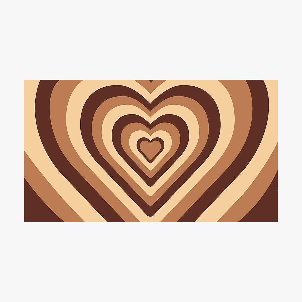 Download Brown Y2k Hearts Wallpaper