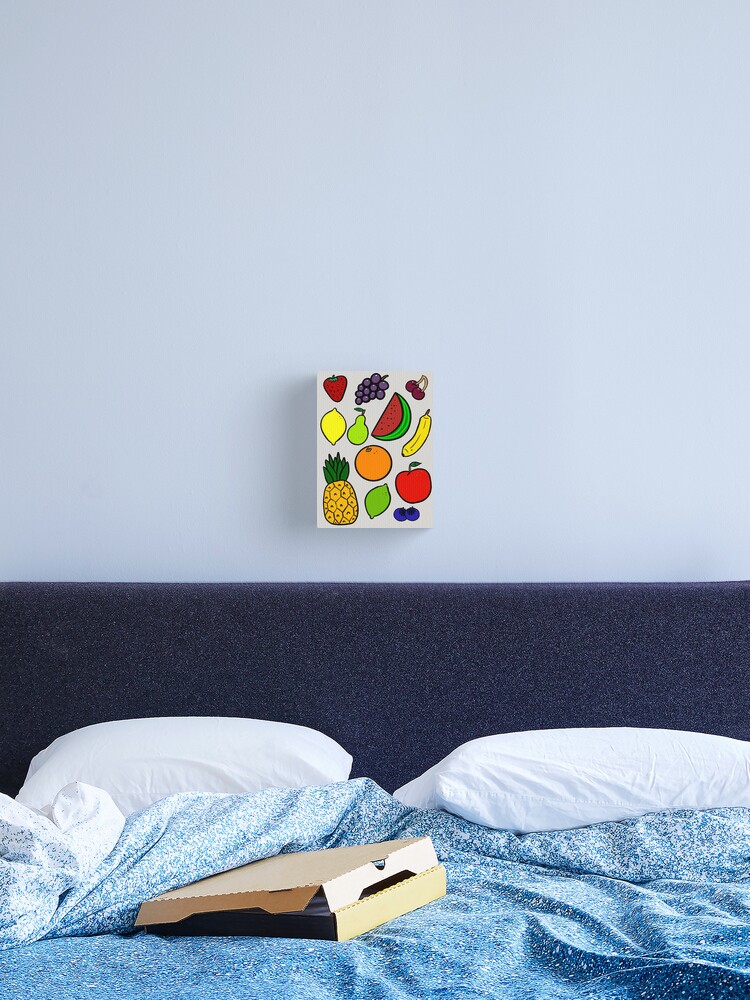 Thumbnail 2 of 3, Canvas Print, Assorted Fruity Pattern designed and sold by HallidayDesigns.
