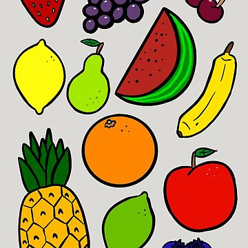 Artwork thumbnail, Assorted Fruity Pattern by HallidayDesigns