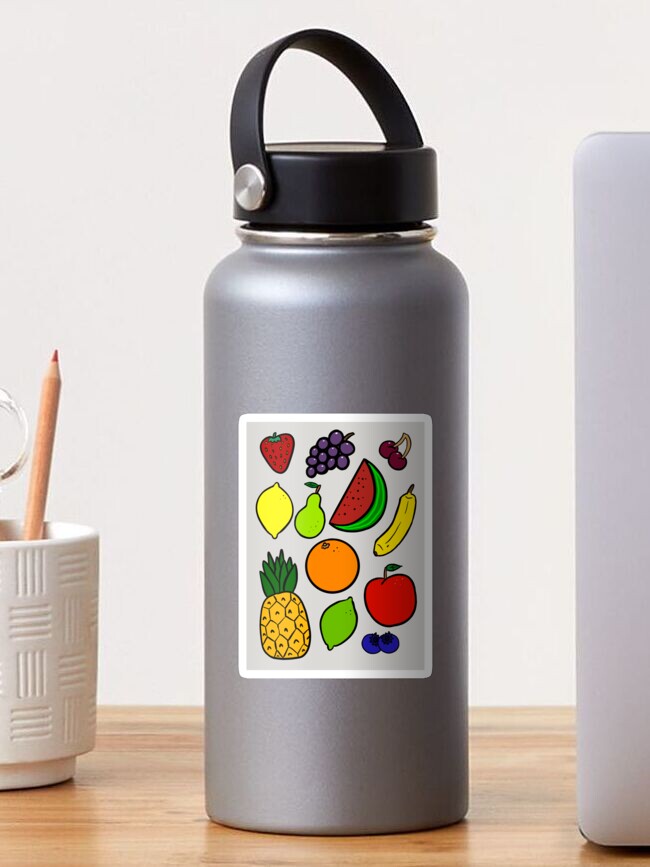 Thumbnail 1 of 3, Sticker, Assorted Fruity Pattern designed and sold by HallidayDesigns.