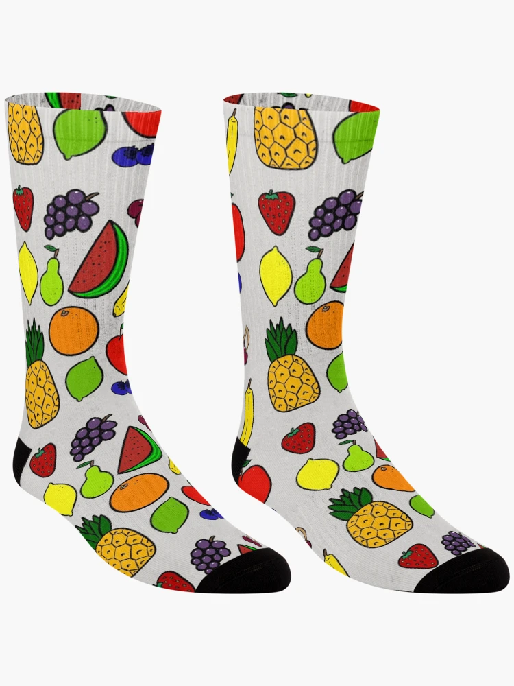 Thumbnail 3 of 5, Socks, Assorted Fruity Pattern designed and sold by HallidayDesigns.