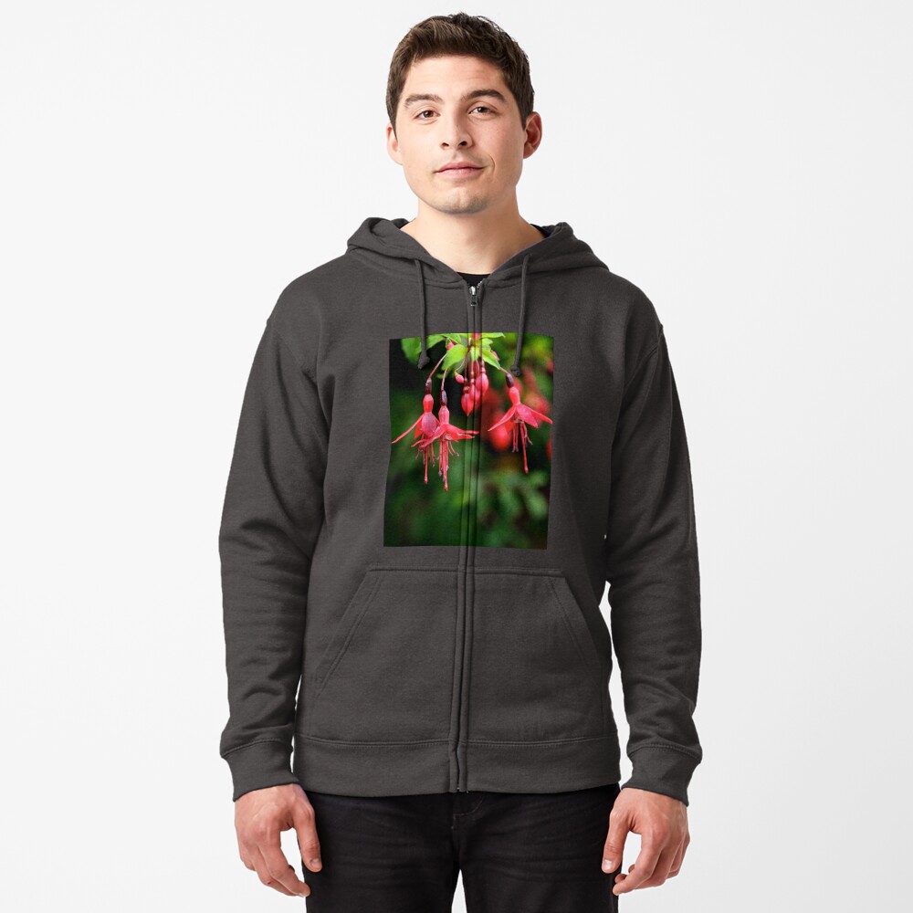 Fuchsia Hedge at Loch Na Fooey 3 Zipped Hoodie