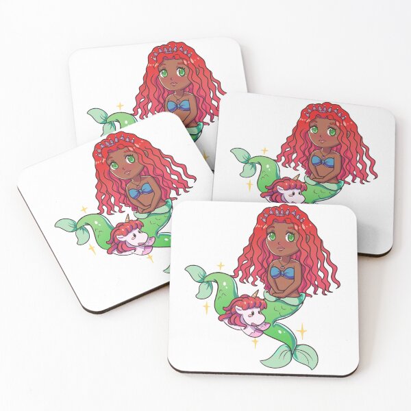 Item preview,  African American mermaid with unicorn. designed and sold by Speckledfrog.