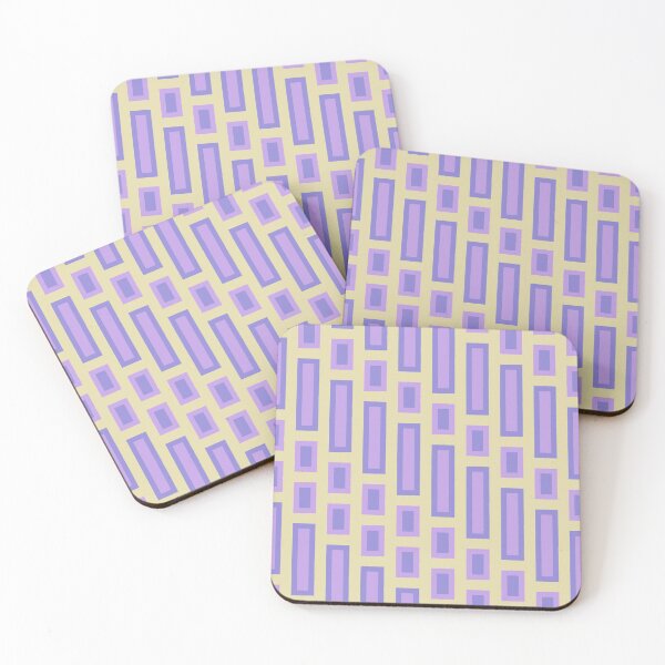 Item preview, Retro Rectangles Purple on White designed and sold by Miranda Benson.