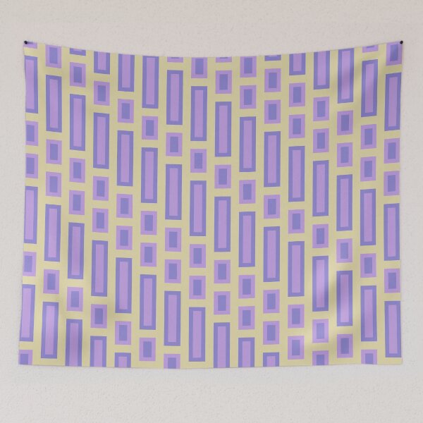 Item preview, Retro Rectangles Purple on White designed and sold by Miranda Benson.
