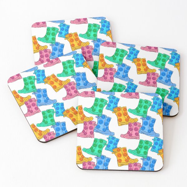 Item preview, Colourful Happy Rain Boots designed and sold by willowsbunnies.