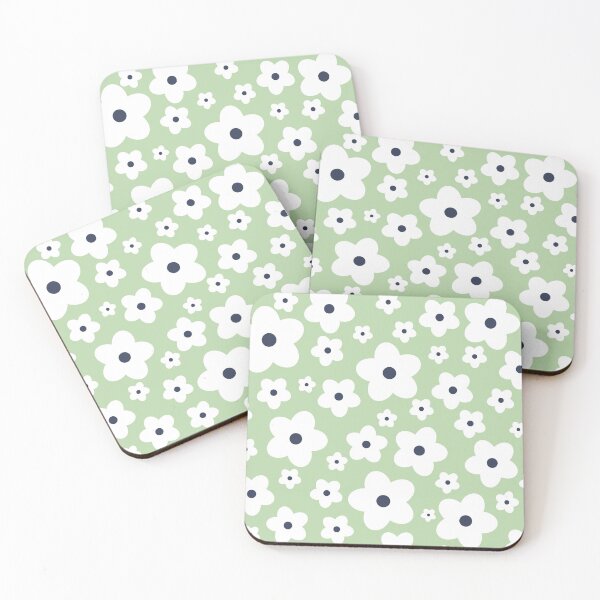 Item preview, White and Blue Daisy Flower Pattern designed and sold by fabibar.