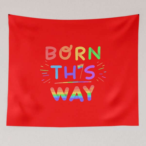 Item preview, Born this way Rainbow Pride Funny Colorful Lettering Gift product designed and sold by No Limits T-Shirts.
