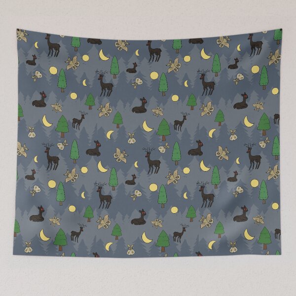 Item preview, Cryptid forest pattern designed and sold by InkblottScott.
