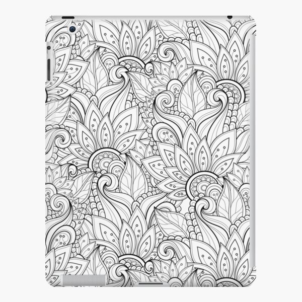 Non Colored Pattern with Floral Motifs Tapestry for Sale by lissantee