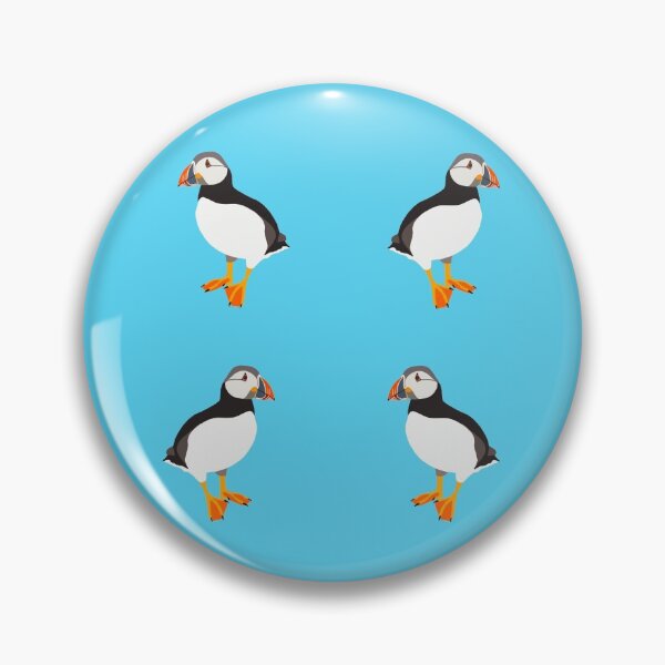 Artikelvorschau, Papageientaucher Vogel Muster blau entworfen und verkauft von ManjaDesign.