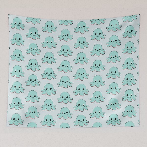 Item preview, Blue Sad Octopus designed and sold by EclipseInFlames.