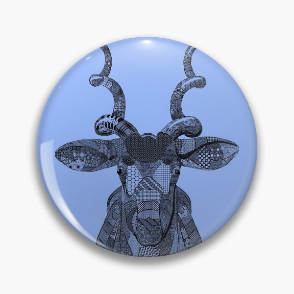 Item preview, Addax Antelope Doodle on Blue designed and sold by Kay Patterson.