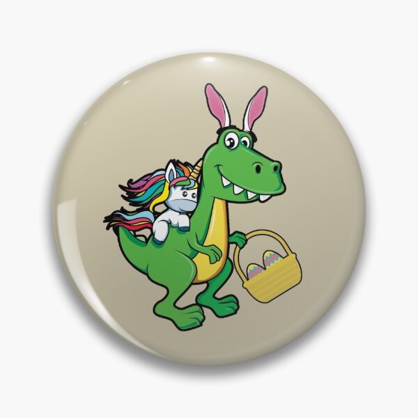 Item preview, Easter Saurus Dinosaur With Bunny Ears Holding Easter Eggs Basket And Unicorn Riding designed and sold by brooklyntowner.