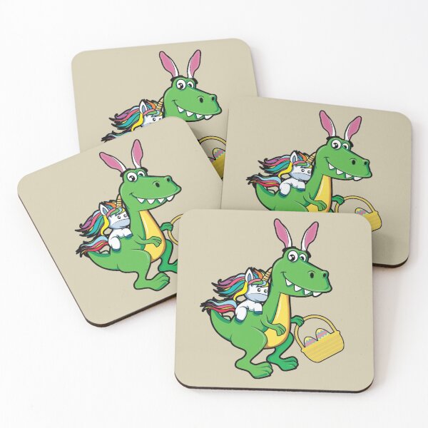 Item preview, Easter Saurus Dinosaur With Bunny Ears Holding Easter Eggs Basket And Unicorn Riding designed and sold by brooklyntowner.