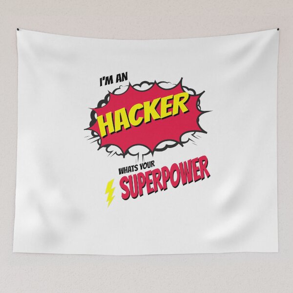 Aperçu de l'œuvre JE SUIS UN HACKER CE QUE VOUS SUPERPOWER créée et vendue par 30-Merch.